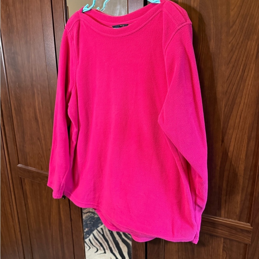 Bright Pink Fleece Pullover Top
